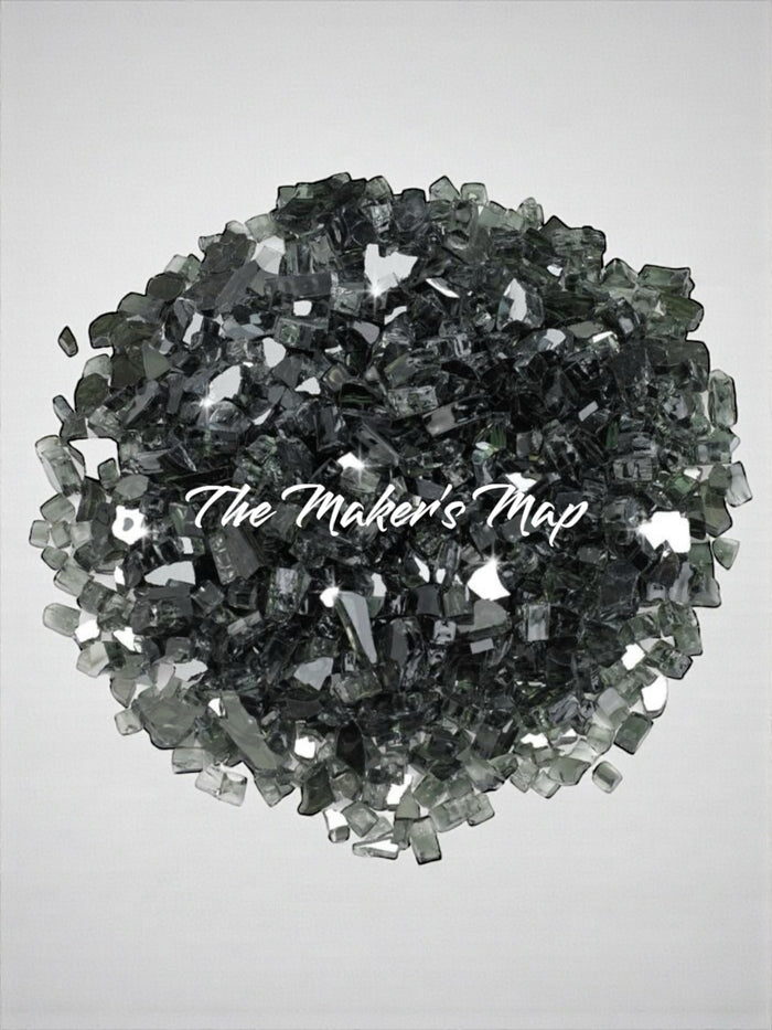 16 oz. Reflective Black Onyx Crushed Fire Glass 1/4in