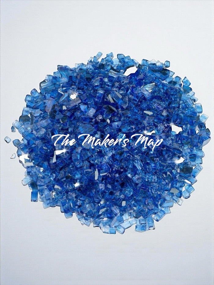 16 oz. Reflective Cobalt Blue Crushed Fire Glass 1/4in