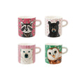 16 oz. Stoneware Mug with Holiday Pattern & Animal, 4 Styles