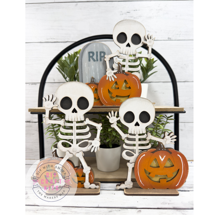 3 Little Halloween Skeletons DIY Kit
