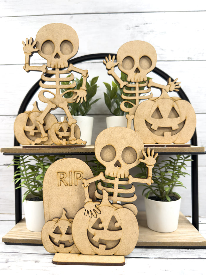 3 Little Halloween Skeletons DIY Kit