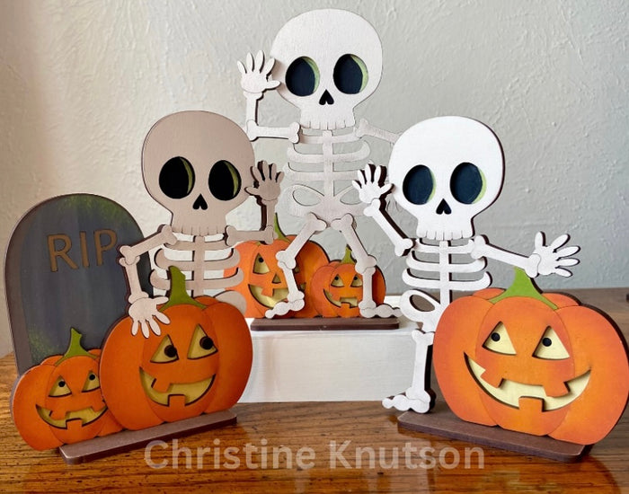 3 Little Halloween Skeletons DIY Kit