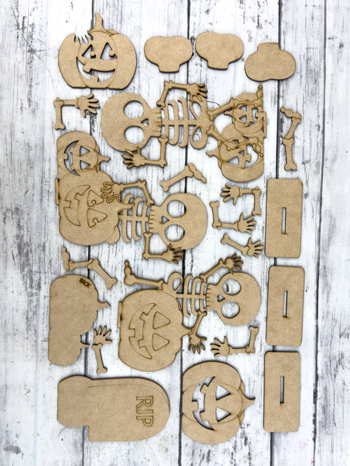 3 Little Halloween Skeletons DIY Kit