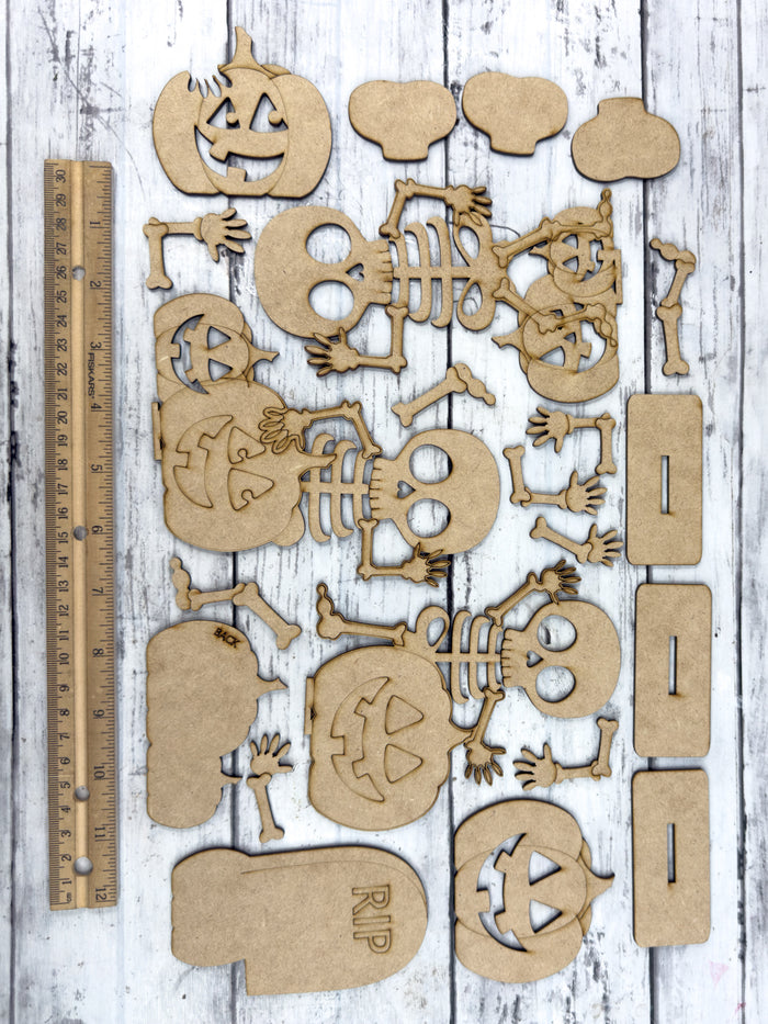3 Little Halloween Skeletons DIY Kit