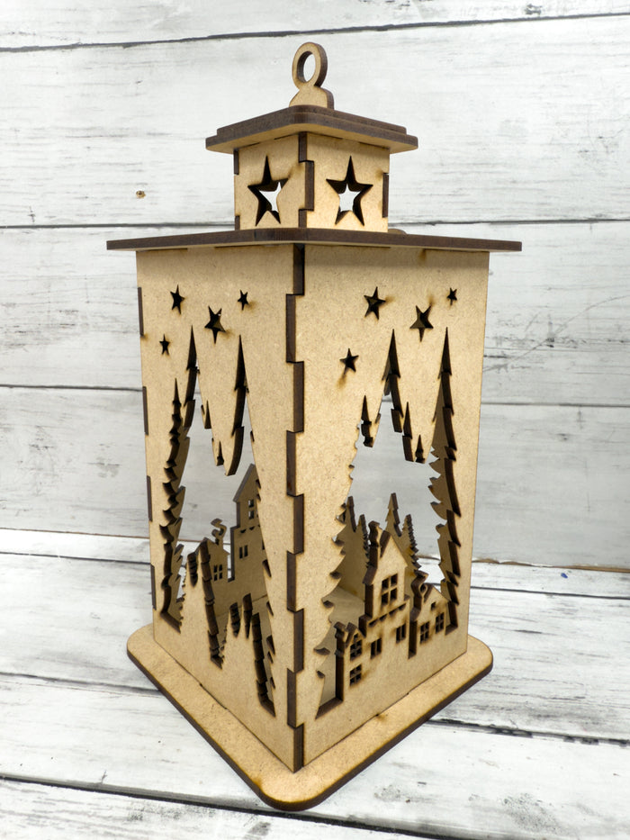 3D Winter Scene Trees Lantern DIY Kit
