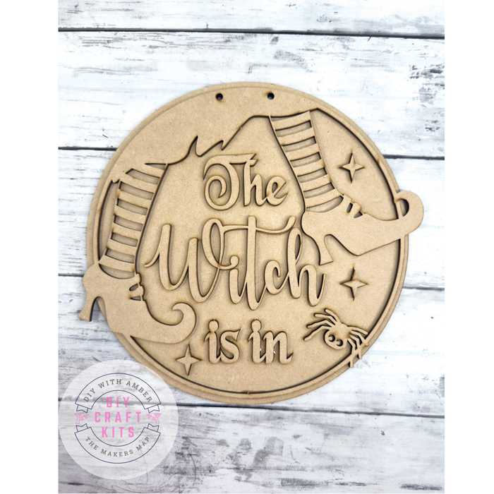 9 in round Witch is In Sign DIY Kit