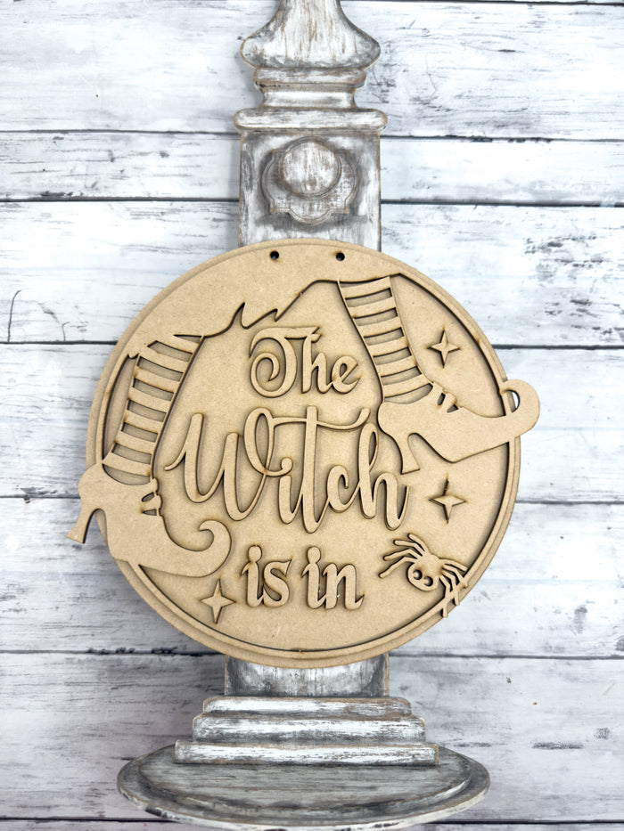 9 in round Witch is In Sign DIY Kit