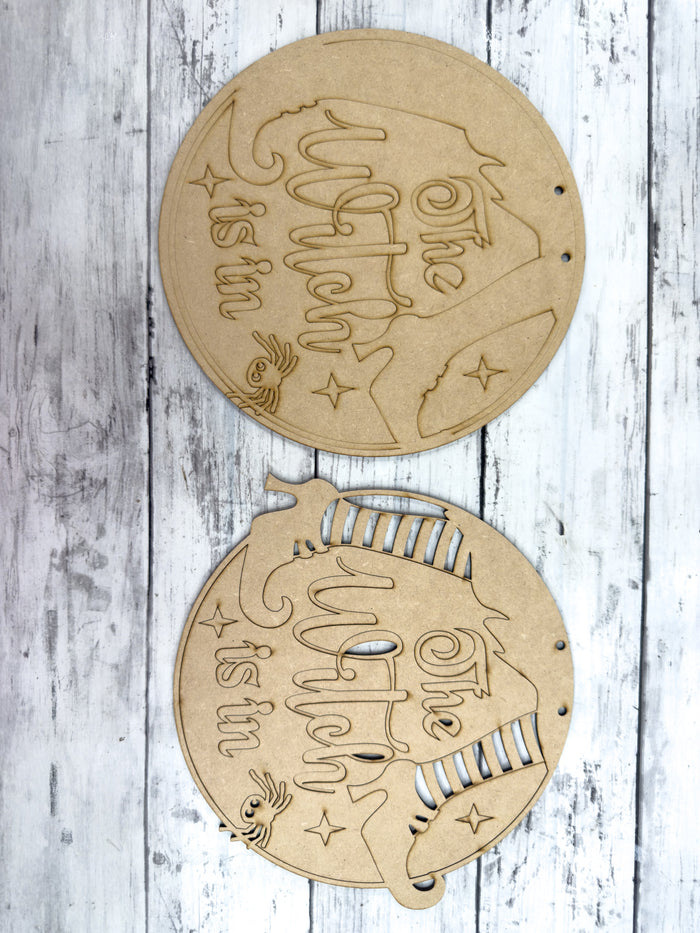 9 in round Witch is In Sign DIY Kit