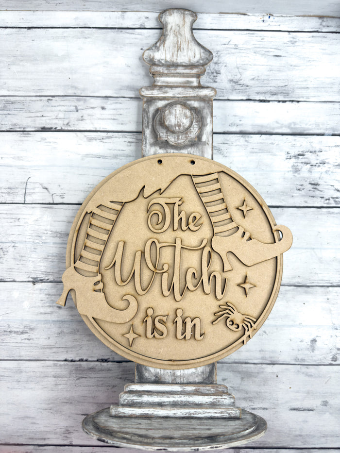 9 in round Witch is In Sign DIY Kit