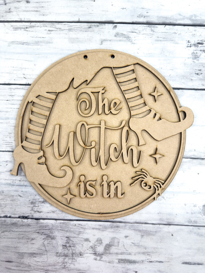 9 in round Witch is In Sign DIY Kit