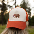 Bear Embroidered Trucker - Rust