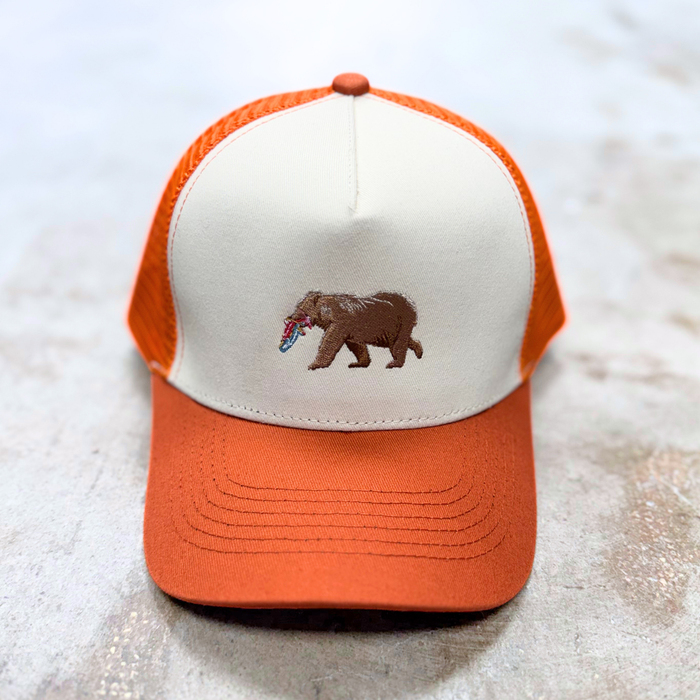 Bear Embroidered Trucker - Rust