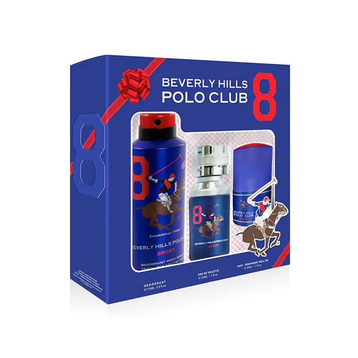 beverly hills polo sport club no 8 l edp 50ml deodorant 150 ml anti perspirant roll on 50ml set