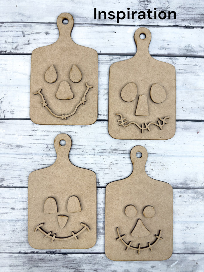 Blank Mini Cutting board Shape WITH lines Cut outs DIY Kit