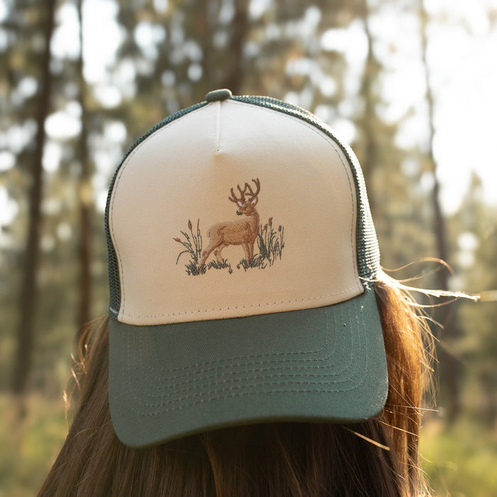Buck Embroidered Trucker - Green