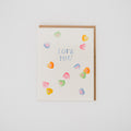 Candy Hearts Love Greeting Card