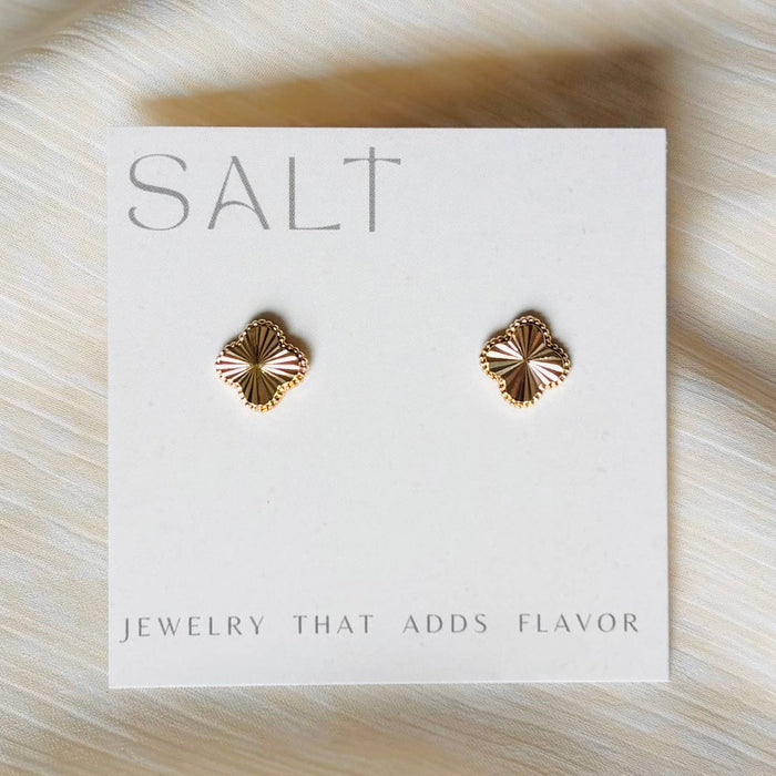 CLEO STUDS | gold clover earrings | chic stud earrings