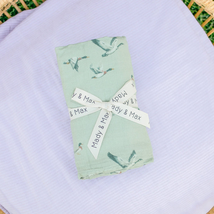 Duck Duck Goose Muslin Swaddle