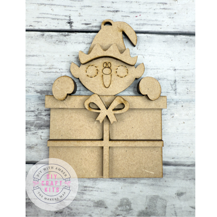 Elf with Gift Ornament DIY Kit