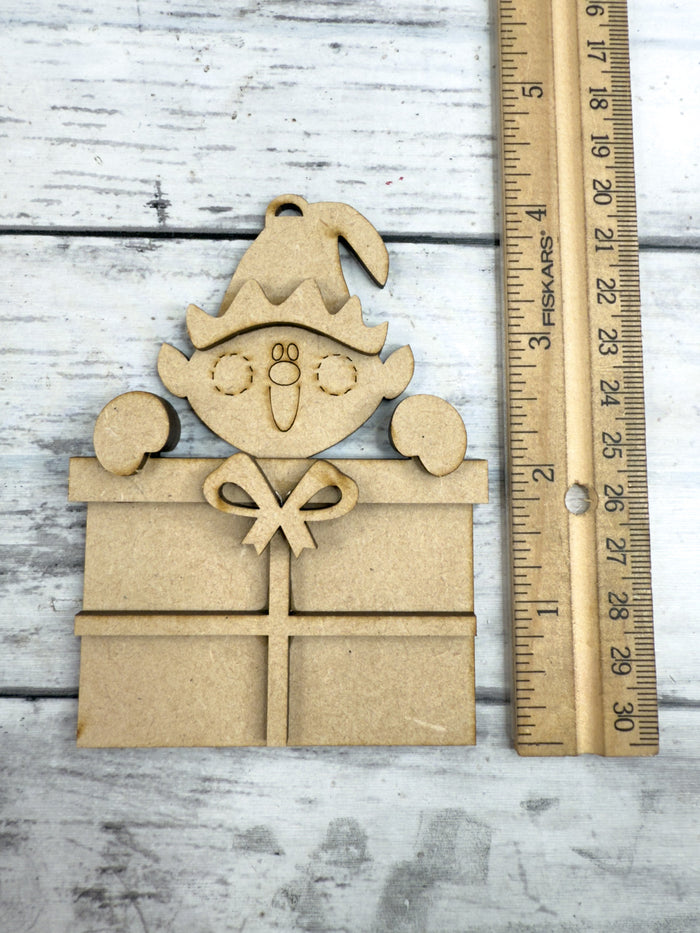 Elf with Gift Ornament DIY Kit