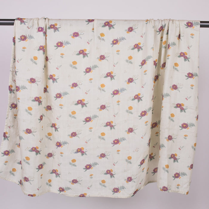 Fall Floral Muslin Swaddle