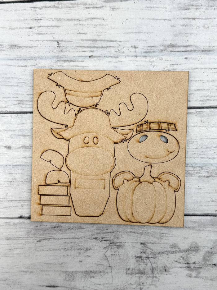 Fall Moose and Pumpkin Hugger Kit