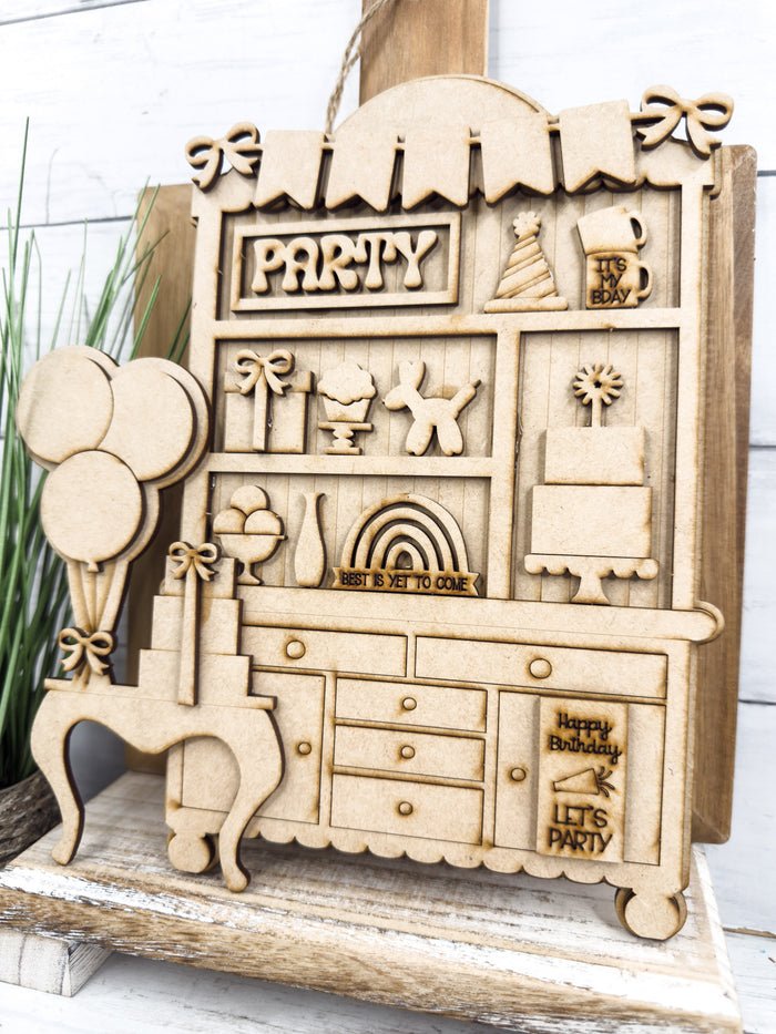 Fancy Mini Birthday Hutch DIY Craft Kit