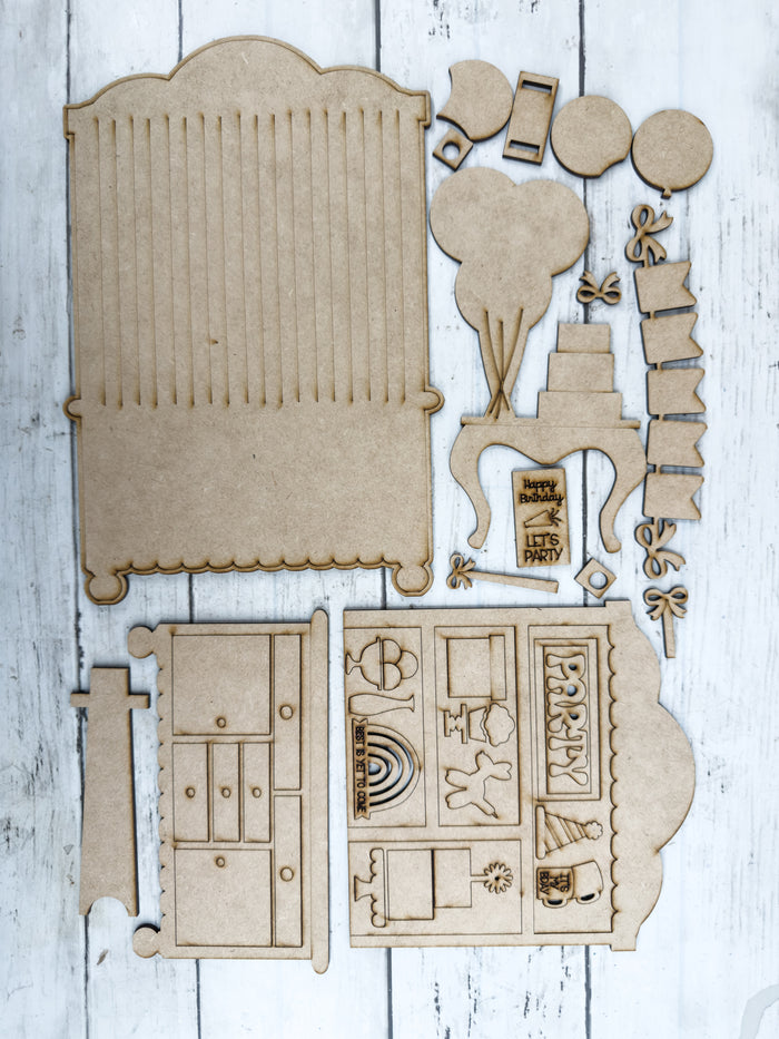 Fancy Mini Birthday Hutch DIY Craft Kit