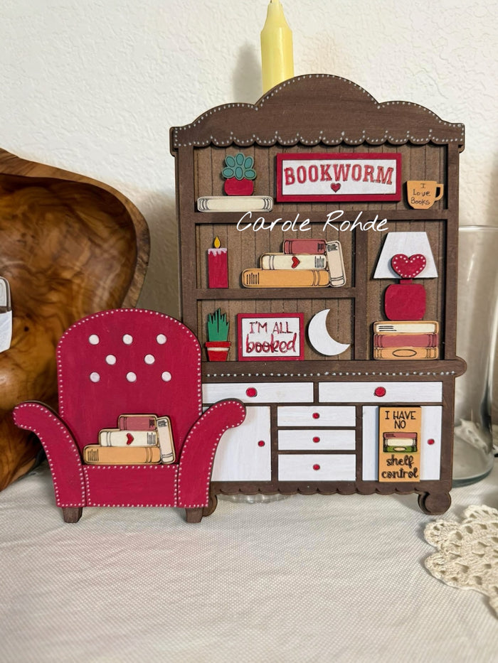 Fancy Mini Book Worm Hutch DIY Craft Kit