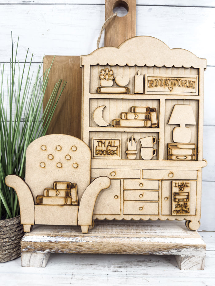 Fancy Mini Book Worm Hutch DIY Craft Kit
