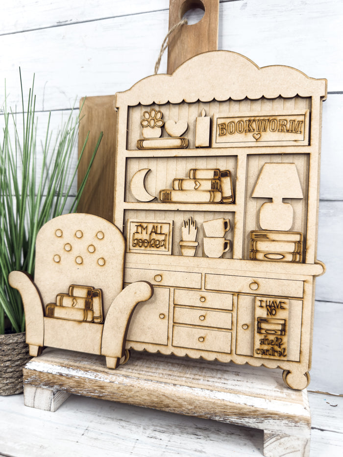 Fancy Mini Book Worm Hutch DIY Craft Kit