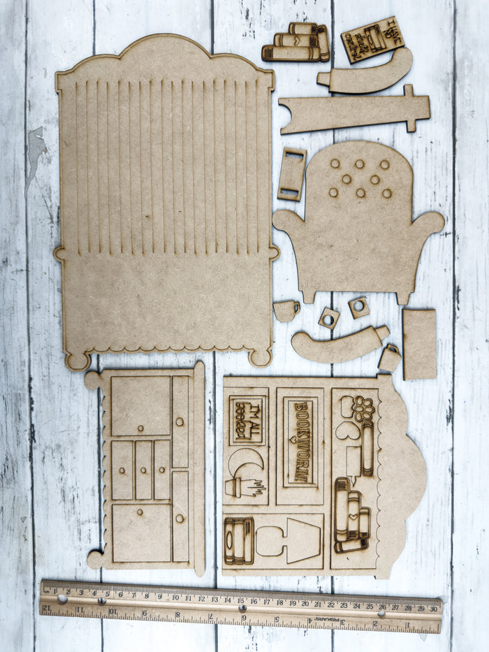 Fancy Mini Book Worm Hutch DIY Craft Kit