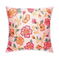Faux Silk Floral Square Embroidered Pillow