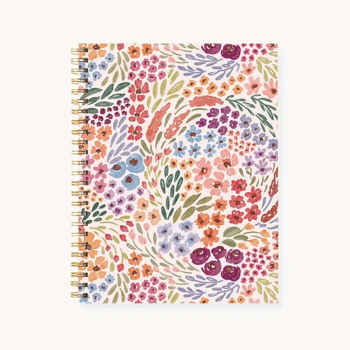 Floral 7x9 Hardcover Spiral Notebook