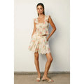 Floral Eyelet Scalloped Hem Flared Top