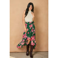 Floral Ruffled Hem Wrap Skirt