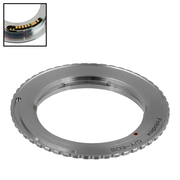 Fotodiox Lens Mount Adapter Compatible with Contax/Yashica (CY) SLR Lens to Canon EOS (EF, EF-S) Mount SLR Camera Body - with Generation v10 Focus Confirmation Chip