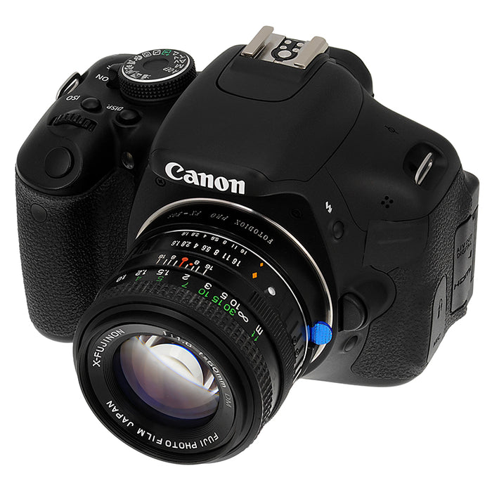 Fotodiox Pro Lens Mount Adapter - Compatible with Fuji Fujica X (1970-80s 35mm Film Era SLR Lenses) to fit Canon EF & EF-S Mount DSLR Cameras - with Generation v10 Focus Confirmation Chip