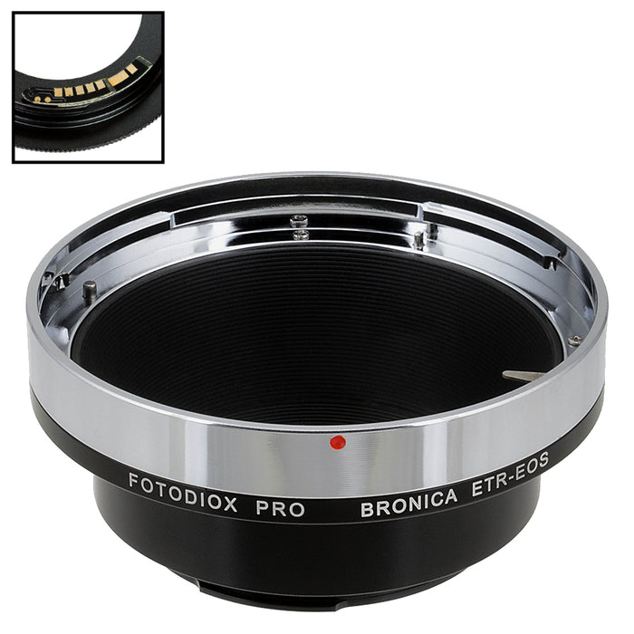 Fotodiox Pro Lens Mount Adapter Compatible with Bronica ETR Mount SLR Lenses to Canon EOS (EF, EF-S) Mount SLR Camera Body - with Generation v10 Focus Confirmation Chip