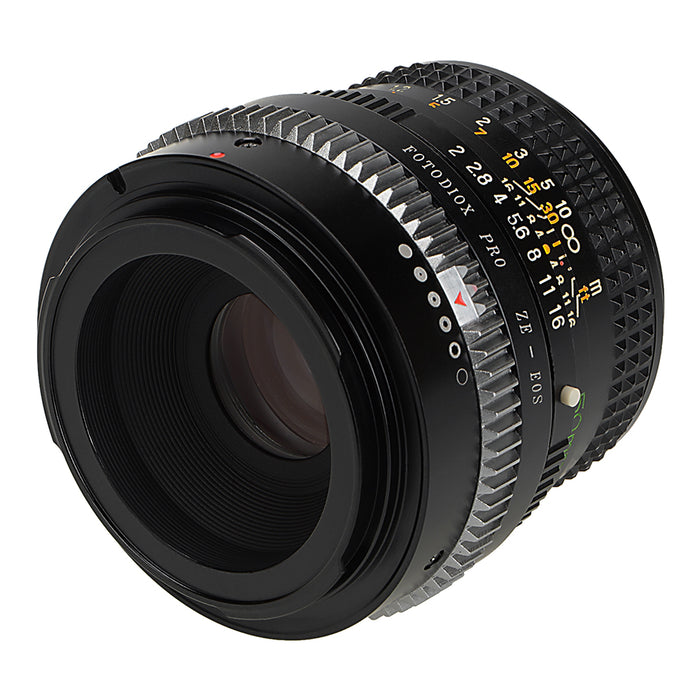 Fotodiox Pro Lens Mount Adapter Compatible with Mamiya 35mm (ZE) SLR Lens to Canon EOS (EF, EF-S) Mount SLR Camera Body - with Generation v10 Focus Confirmation Chip and Built-In Aperture Control Dial