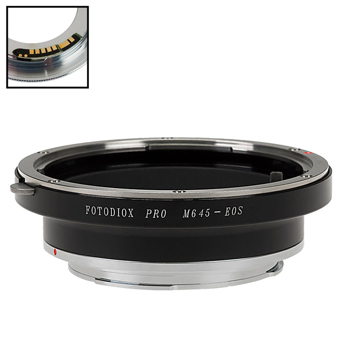 Fotodiox Pro Lens Mount Adapter Compatible with Mamiya 645 (M645) Mount Lenses to Canon EOS (EF, EF-S) Mount SLR Camera Body - with Generation v10 Focus Confirmation Chip