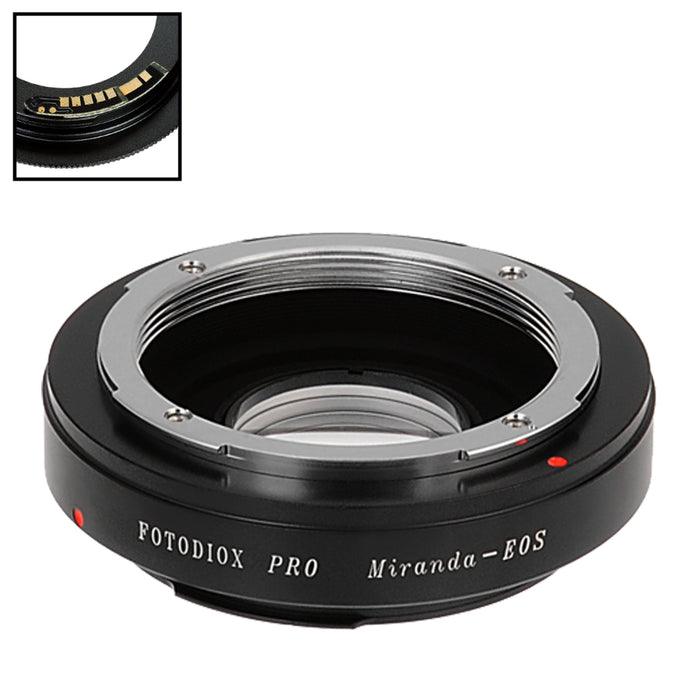 Fotodiox Pro Lens Mount Adapter Compatible with Miranda (MIR) SLR Lens to Canon EOS (EF, EF-S) Mount SLR Camera Body - with Generation v10 Focus Confirmation Chip