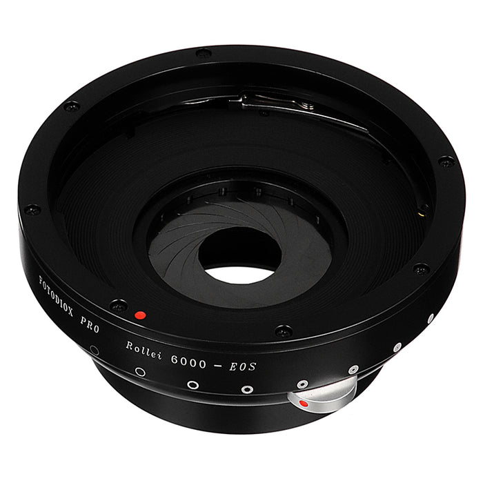 Fotodiox Pro Lens Mount Adapter Compatible with Rollei 6000 (Rolleiflex) Series Lenses to Canon EOS (EF, EF-S) Mount SLR Camera Body - with Generation v10 Focus Confirmation Chip and Built-In Aperture Iris