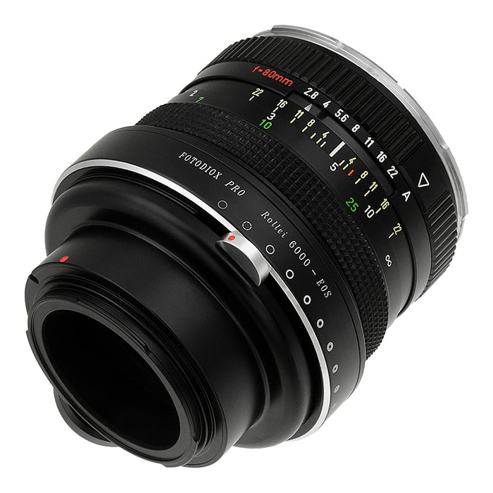 Fotodiox Pro Lens Mount Adapter Compatible with Rollei 6000 (Rolleiflex) Series Lenses to Canon EOS (EF, EF-S) Mount SLR Camera Body - with Generation v10 Focus Confirmation Chip and Built-In Aperture Iris