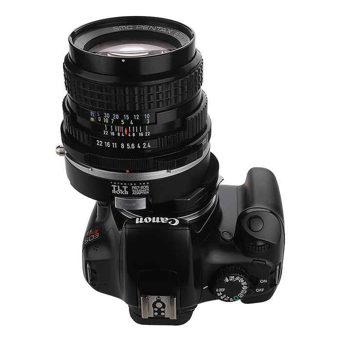 Fotodiox Pro TLT ROKR - Tilt / Shift Lens Mount Adapter Compatible with for Pentax 6x7 (P67, PK67) Mount SLR Lenses to Canon EOS (EF, EF-S) Mount SLR Camera Body - with Generation v10 Focus Confirmation Chip