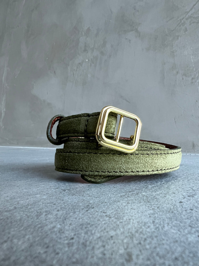 Georgia Slim Belt, Suede, Moss (G)
