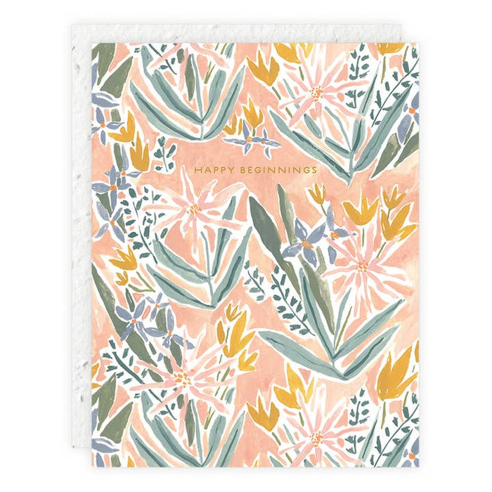Happy Beginnings Wedding + Engagement Plantable Envelope Greeting Card