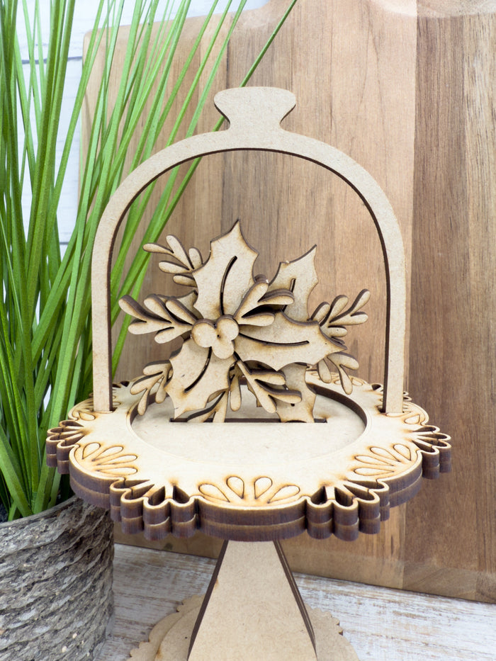 Holly and Berries Cloche Cake Display Add On Insert kit