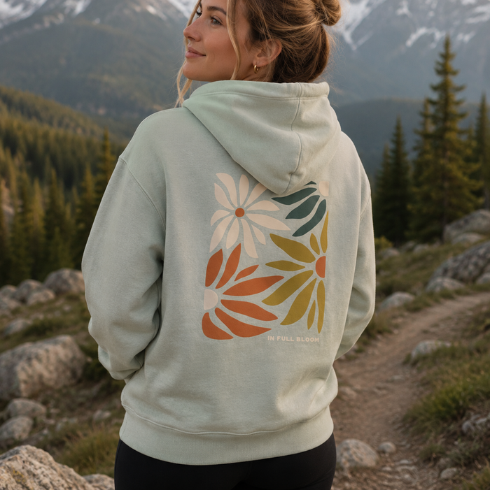 In Full Bloom Unisex Hoodie - Dusty Sage