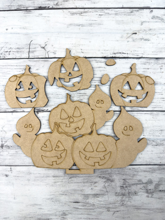 Jack O Lanterns and Ghosts Halloween Slot Interchangeable bases DIY Craft Kit
